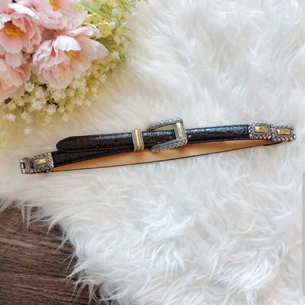 Brighton Leather Western Two Tone Belt